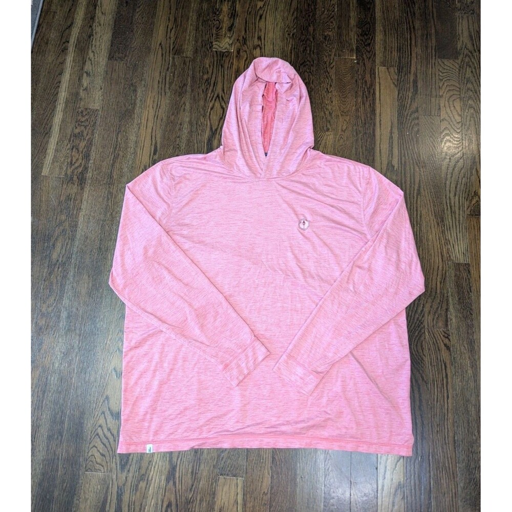 Johnnie-O Talon Sun Protection Hoodie Men 2XL Azalea UPF 50 Performance Golf